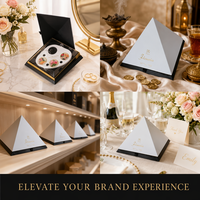 Boîte cadeau de parfum pyramidale rigide sur mesure, dorure à chaud, emballage de luxe pour soins de la peau et parfums, boîte pyramidale à fermeture magnétique
