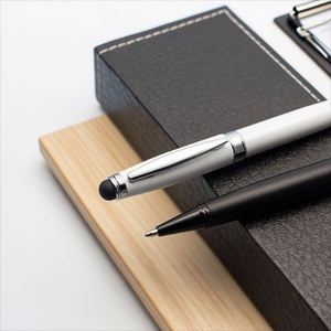 Wholesale High-End Premium Stainless Steel Ballpoint <b>Pens</b> Touch Screen Twist Stylus Black Metal Ball Advertising Ballpoint <b>Pens</b> - Product Image 2