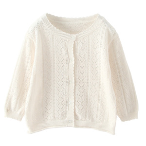 Nouvelle Collection 2026 : Cardigan Tricoté Léger et Doux à Boutons pour Filles de 3 à 8 <span class=keywords><strong>Ans</strong></span> – Modèle Creux Tricoté à la Main - Product Image 2