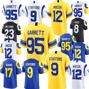 Venta al por Mayor Nuevo Estilo Los Ángeles Completamente Cosido # 12 Nacua # 8 Verso # 95 Garrett # 9 Stafford # Camiseta de Fútbol Americano 17 Adams - Product Image 1