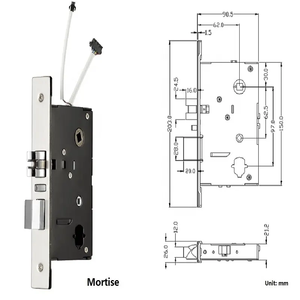 Serrure à mortaise pour hôtel, système de serrures intelligentes américaines, serrure de porte à carte pour hôtels - Product Image 1