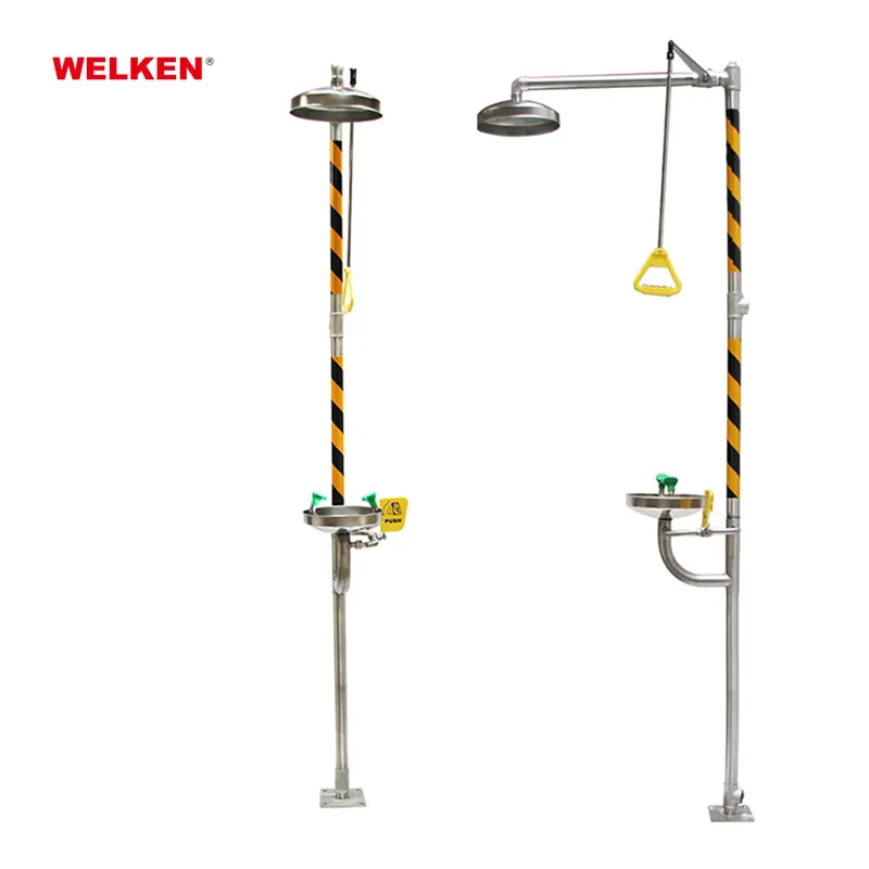 Combinatie Gezicht En Eye Wassen Oogspoelstation 304 Rvs Emergency Douche Systeem Oog Wassen