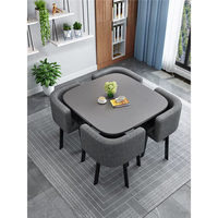 Ensemble de table et 4 chaises GEDO au design moderne et élégant en MDF carré, tables et chaises de restaurant