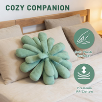 Coussin décoratif en peluche douce de 17,7 pouces, en forme de plante 3D, cousu à la main, style fleur, pour chambre à coucher et décoration intérieure, plante en peluche personnalisée