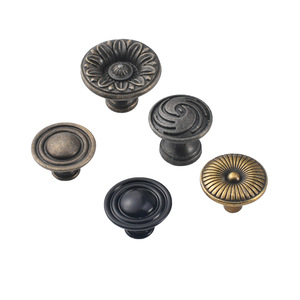Antique Style Cabinet <b>Knobs</b> Zinc Alloy Round European Design Durable Furniture Handle - Product Image 4