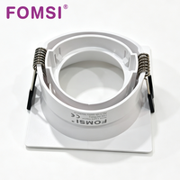 Support de Downlight Carré LED FOMSI Blanc Noir à Angle Réglable pour Ampoules LED MR16, Boîtier de Lampe LED, Cadre de Spot LED GU10 MR16