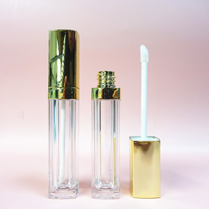 Emballage personnalisé pour gloss et rouge à lèvres liquide en PETG, 8 ml, avec bouchon à vis, surface métallisée, contenants vides - Product Image 1