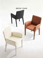 Chaise de salle à manger ergonomique minimaliste moderne italienne sans accoudoirs, entièrement rembourrée, dossier en cuir écologique, silencieuse pour la maison