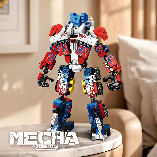 Custom Packaging DIY Plastic Model Kit Educational STEM Toy Building Blocks Dual-variable Mecha Robot Building Blocks Set