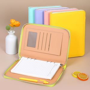 Chất Lượng Cao 6 Vòng Lá Lỏng Lẻo Máy Tính Xách Tay Cá Nhân Hàng Ngày Kế Hoạch A6 A5 B5 Sang Trọng Kinh Doanh Đa Chức Năng Dây Kéo Túi Máy Tính Xách Tay - Product Image 1