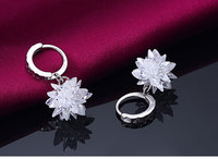 REETI Kedatangan Baru Anting Hoop Perak Sterling 925 Zircon Bunga Es Perhiasan Grosir untuk Wanita-untuk Hadiah Pernikahan Pesta