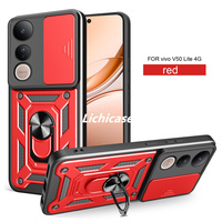 Lichicase deux en un Combo caméra housse coulissante béquille pour étui de téléphone dur pour ViVO V50 LITE couverture arrière