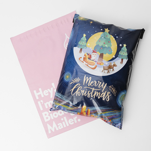 Bolsa personalizada De plástico para embalaje De ropa, Bolsa De Correo De poliéster rosa con mango, OEM - Product Image 6