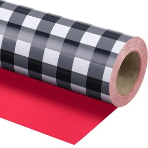 Custom Double-Sided PE Coated Checkered Pattern Eco-Friendly Recyclable Gift <b>Wrap</b> <b>Paper</b> <b>Roll</b> Digital Printing Packaging - Product Image 1