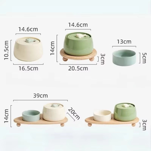 Eco-Friendly Circulating Luxurious Ceramic <strong>Cat</strong> Water Fountain Automatic USB Charging Dispenser with Filter and Wooden Stand - Product Image 6