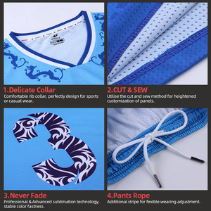 Men Basketball jerseys sweat-absorbent quick dry material design sublimation printed wholesale 2019 thermal sublimation - Product Image 2