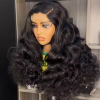 Perruque en cheveux humains Bouncy, densité 250%, 13x6, ondulations naturelles, dentelle HD, 30 pouces, pré-épilée, ligne de cheveux Lagos, sans colle
