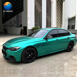 Vinilo Adhesivo Cromado Verde Esmeralda Súper Brillante para Automóviles, 1.52*18m, Cobertura Completa, Adhesivo Metálico Negro, 1 Año de Garantía para Autos - Product Image 2