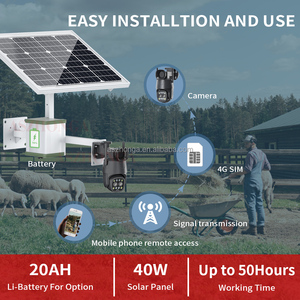2K 1080P WIFI de seguridad IP cámara inalámbrica 2MP 3G tarjeta SIM 4G al aire libre <span class=keywords><strong>PTZ</strong></span> CCTV cámara de vigilancia 40W <span class=keywords><strong>20A</strong></span> Panel Solar de la batería CamHi - Product Image 4