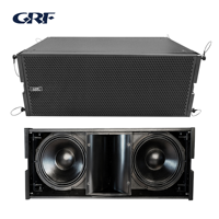 Système audio-vidéo professionnel avec enceintes line array doubles 10 voies en bois et aluminium