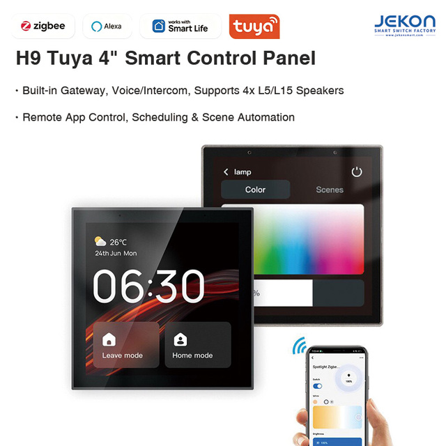 "Smart Home Automation Hub with Alexa Voice Control and Central Display-Built-in Zigbee Wi-Fi BLE Connectivity"