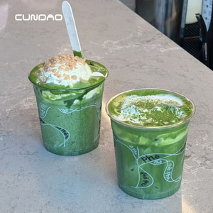 Gelas Plastik PET Sekali Pakai Transparan Diameter 98mm 18oz 500ml dengan Logo Kustom untuk Minuman Matcha Latte Kopi dan Minuman Dingin - Product Image 2