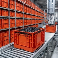 Caisse de manutention pliable et empilable LRH 600*400*340mm en plastique PP/HDPE pour le stockage logistique