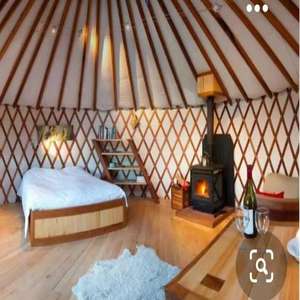 Mongolie <span class=keywords><strong>Yurta</strong></span> maisons en bois dôme traditionnel extérieur glamping yourte tente 5m - Product Image 3