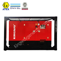 Kompresor Udara Diesel Anti Ledakan Zona ATEX 2, Pelumas Sekrup, PLC 375CFM, Bersertifikasi DNV GL ST E271, Dilengkapi Rangka Pengangkat