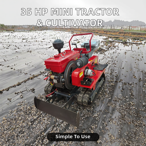 Mini Trattore Cingolato Telecomandato Coltivatore per Risaie 2WD Agricolo con Trasmissione a Ingranaggi Motore da 25HP e Pompa per Piccole Aziende Agricole - Product Image 3