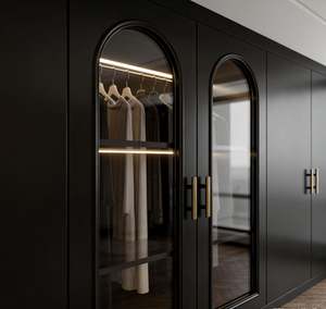 Armario de Dormitorio Personalizado con Puertas Corredizas y Escritorio, Juego de Muebles de Armario de Dormitorio, Armario Vestidor, Almacenamiento de Armario - Product Image 6