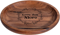 Plateau de présentation de bijoux en bois, plateau rond en bois gravé pour le jour du mariage, plateau à alliances en bois rond