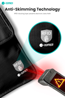 Dompet Leher Tersembunyi COTECI Travel dengan Pengatur Kawat yang Diperkuat, Pemblokir RFID, Tempat Paspor, Dompet Leher Perjalanan RFID