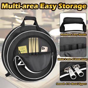 Échantillon gratuit Sac de batterie de snare à couche unique en coton 12-14 pouces Ensemble de sacs Double bandoulière Sangle télescopique pour le dos Sac de batterie d'instrument - Product Image 2
