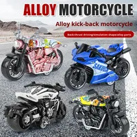 Modèle de moto réaliste pour enfants, en alliage moulé sous pression, à tirer en arrière, échelle 1:36