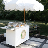 LEDA Nouveauté Chariot à Desserts et Bonbons Détachable Personnalisé Blanc Moderne en Métal pour Mariages et Événements