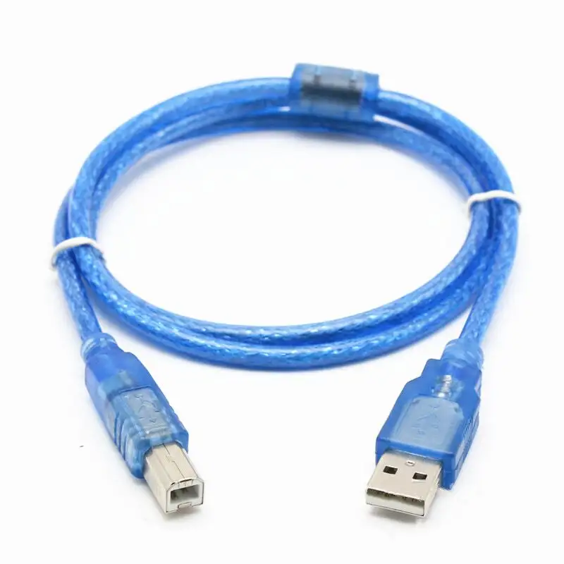 1.5 M Transparan Biru USB 2.0 A Ke B Cetak Kabel