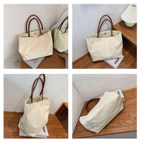 Sacs cabas pour femmes de marque personnalisée durable en toile de coton biologique de qualité supérieure avec fermeture et poignée en cuir