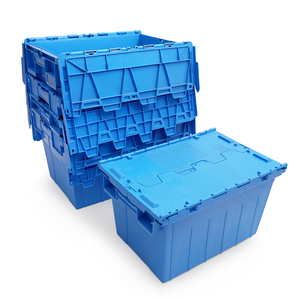 Conteneur de stockage en <span class=keywords><strong>plastique</strong></span> <span class=keywords><strong>avec</strong></span> <span class=keywords><strong>couvercle</strong></span> attaché, empilable, recyclable, emboîtable, durable, pour entrepôt, usine - Product Image 4