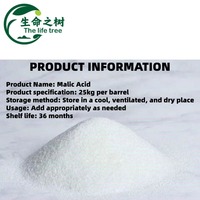 Acide malique de qualité supérieure, qualité alimentaire, poudre cristalline blanche, régulateur d'acidité, 25 kg, certifié MSDS, marque Life Tree pour