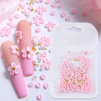 Fournitures pour Ongles 3D Perle Fleur Rose Nail Art Ornement Mignon 5 Pétales Fleur DIY Accessoires pour Ongles