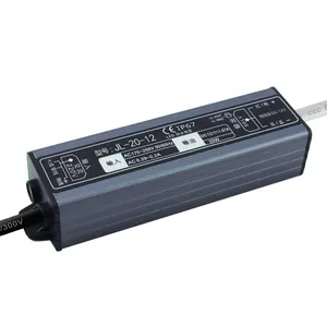 Driver de LED Adaptador transformador IP67 fonte de alimentação 12V 1.67A 20 Watts à prova d'água para luz LED, projeto de computador, luz externa