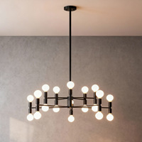 Suspension LED Nordique Minimaliste en Fer Doré à Hauteur Réglable, Lumière Blanche Chaude 3500K, pour Salon, Garantie 3 Ans
