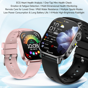 Montre connectée ET571 avec lampe torche, étanche IP68, ECG, surveillance de la pression artérielle, de la température corporelle, suivi de la santé, montre connectée de sport et de fitness - Product Image 2