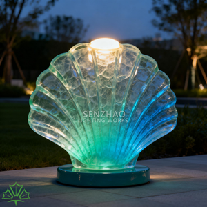 Senzhao Modern Outdoor LED Seashell Lamp Decorative Resin <b>Shell</b> Shaped Landscape <b>Light</b> for Garden Patio Villa - Product Image 3