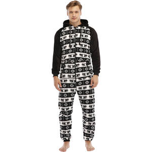 <strong>Men</strong> Warm Teddy Fleece <strong>Onesie</strong> Sleep Adult Sleepwear One Piece Pyjamas Male Jumpsuits Hooded <strong>Onesie</strong> - Product Image 5