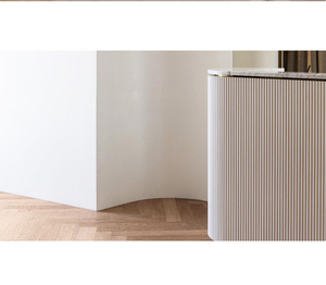<span class=keywords><strong>Comptoir</strong></span> moderne en bois blanc avec laçage, bureau de réception en bois pour salon de beauté - Product Image 2