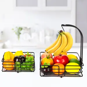 Organizador de Almacenamiento de Cocina PARA EL Hogar, Soporte de Comida de Alambre de Metal, Soporte Colgante para Frutero, Cesta de Fruta de 2 Niveles