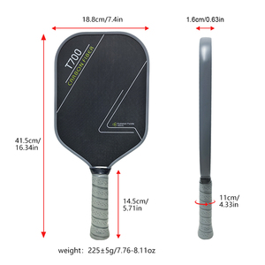 Pagaie de pickleball T700 en fibre de carbone brute approuvée par USAPA OEM/ODM 16 mm - Product Image 2