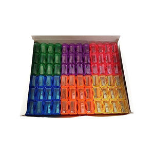 Taille-crayon miniature en plastique à trou unique dans une boîte en papier de 6 couleurs - Product Image 2